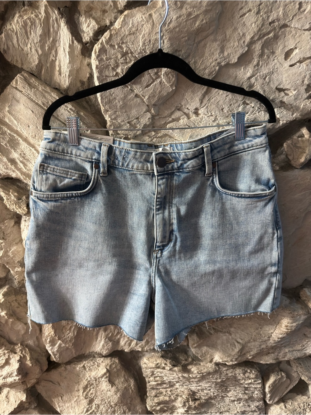 High-Rise Light Blue Denim Jean Shorts